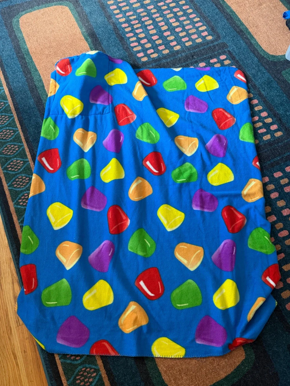 Y2K 2007 Tootsie DOTS Candy Fleece/Backpack Yellow Novelty Plush Drawstring Bag